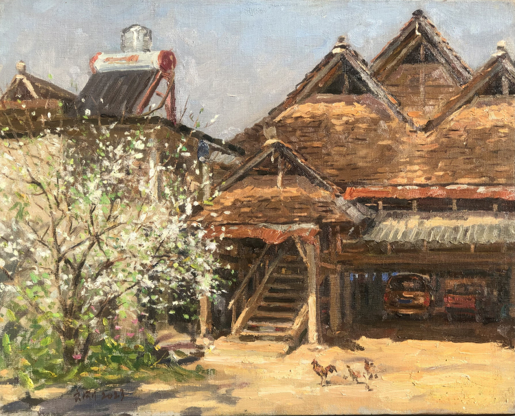 13《 傣家三月》布面油画 40X50cm 2023.jpg