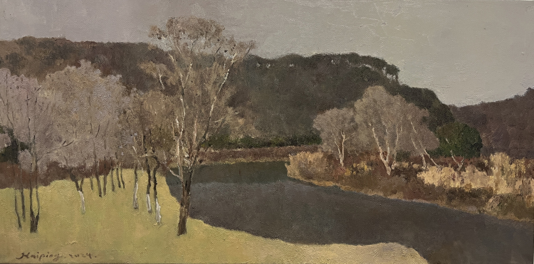 16《镜》布面油画40cmX80cm  2024年.jpg