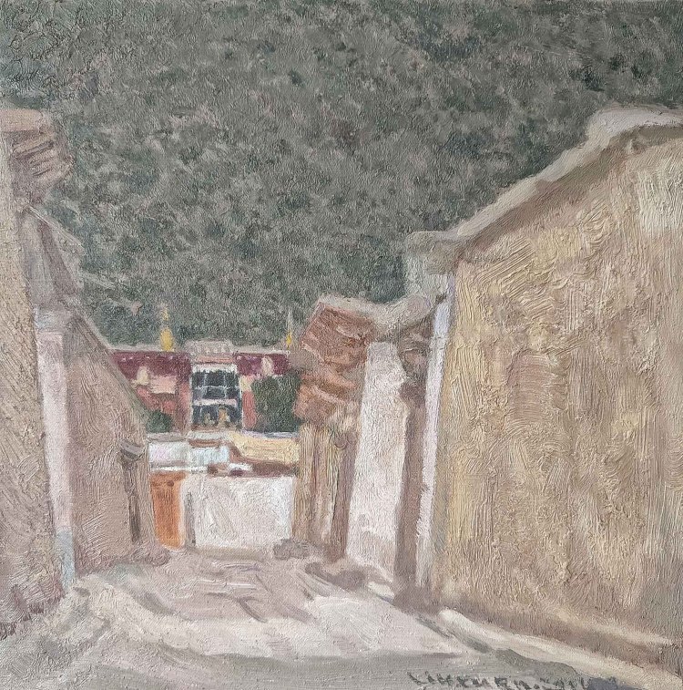 19《七月拉卜楞寺》No4布面油画40cmx40cm 2024年.jpg