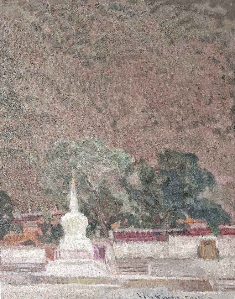 17《白塔》布面油画 50cmx40cm 2024年.jpg